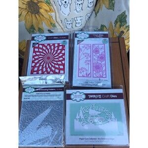 Lot of 4 Creative Expressions Craft Dies and 3D Embossing Folders by Sue Wilson